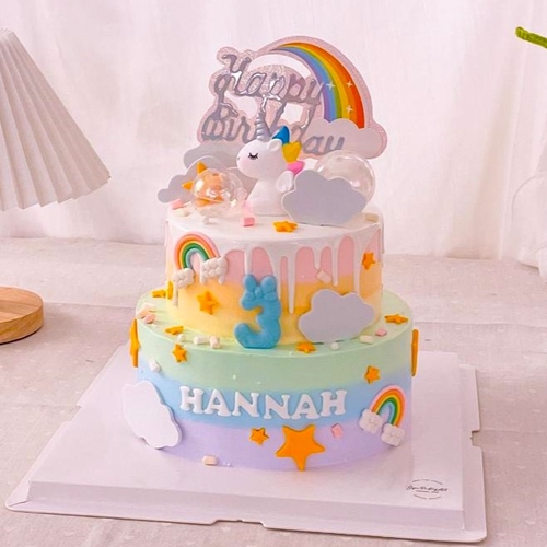 2 Tier - Celestial Unicorn 6" + 8"